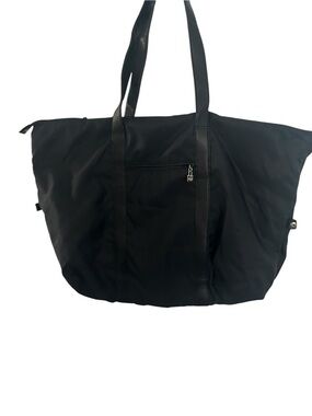 Perlina Black Soft Leather Large Travel Tote Bag